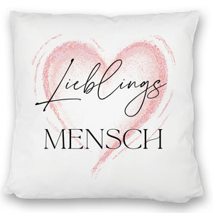Lieblingsmensch Kissen in rosa