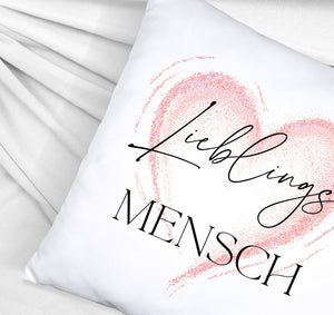 Lieblingsmensch Kissen in rosa