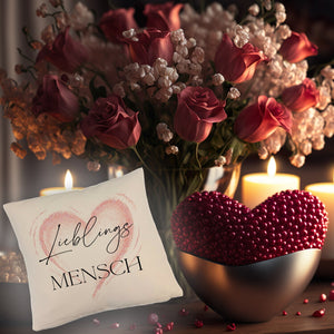 Lieblingsmensch Kissen in rosa