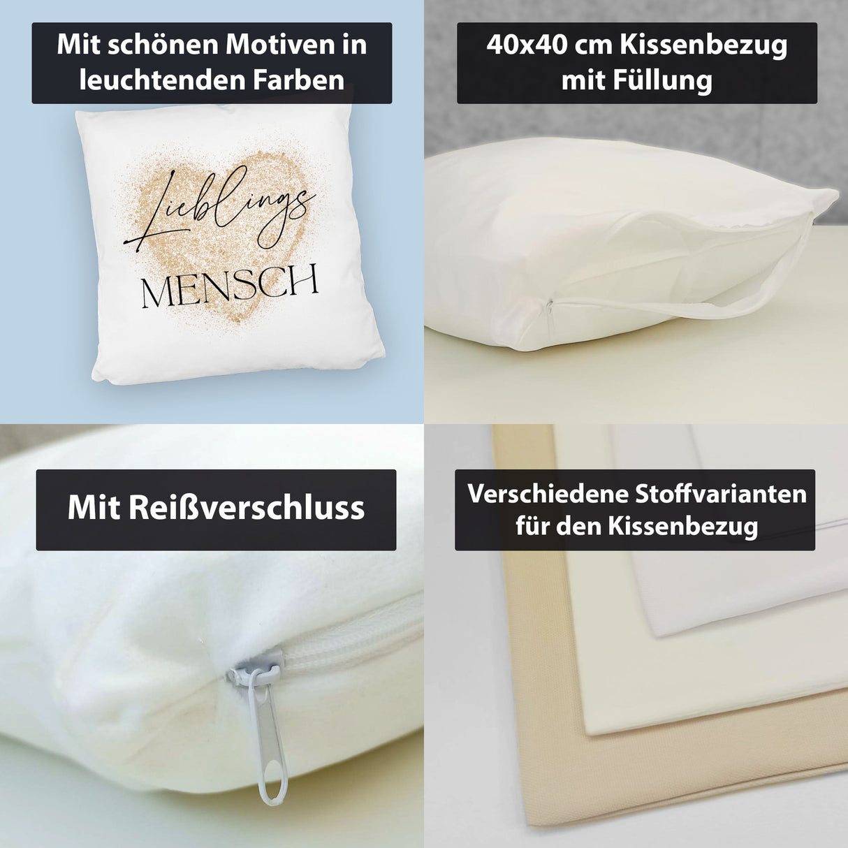 Lieblingsmensch Kissen in rosa