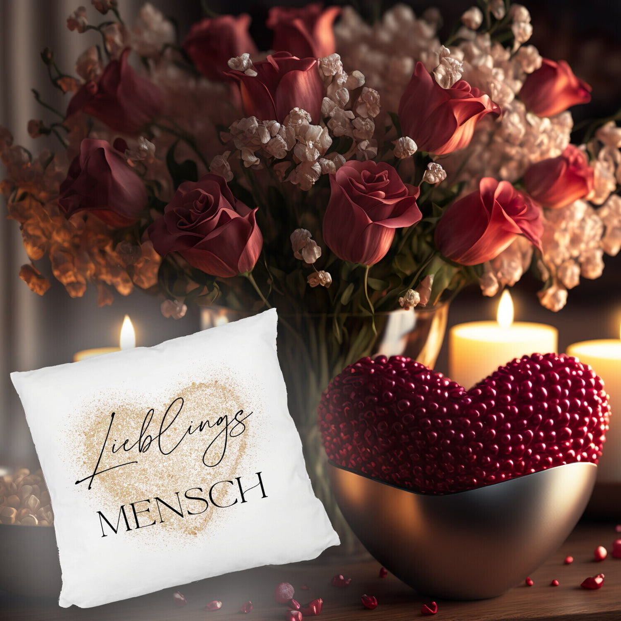 Lieblingsmensch Kissen in rosa