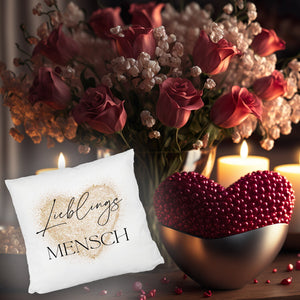Lieblingsmensch Kissen in rosa