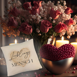 Lieblingsmensch Kissen in rosa