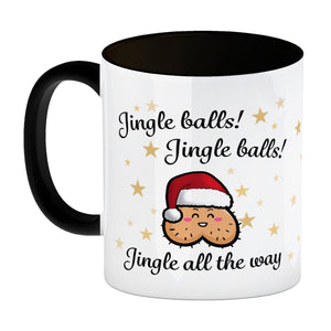 Weihnachts-Hoden Kaffeebecher mit Weihnachtssong Jingle balls