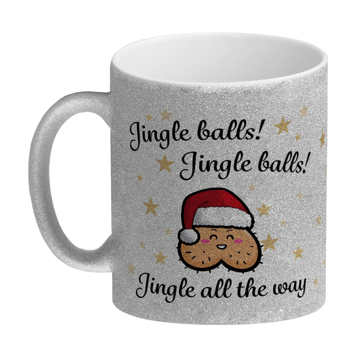 Weihnachts-Hoden Kaffeebecher mit Weihnachtssong Jingle balls