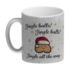 Weihnachts-Hoden Kaffeebecher mit Weihnachtssong Jingle balls
