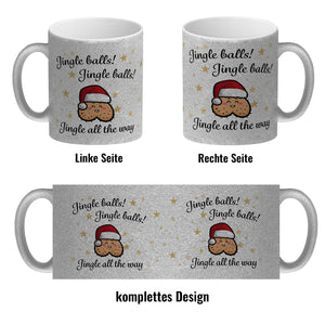 Weihnachts-Hoden Kaffeebecher mit Weihnachtssong Jingle balls