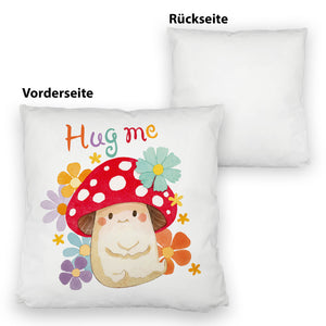 Hug me Kissen mit Fliegenpilz und Blumen
