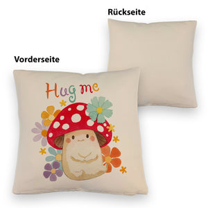 Hug me Kissen mit Fliegenpilz und Blumen