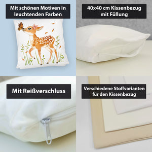 Reh Kissen im Aquarell Stil