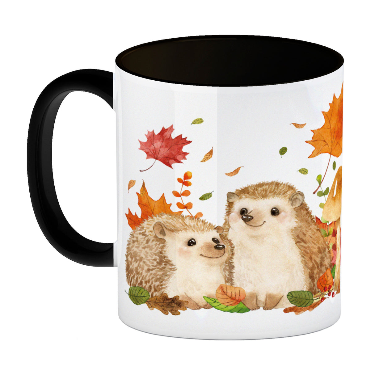 Igel im Herbst Kaffeebecher im Aquarell Stil