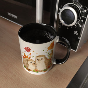 Igel im Herbst Kaffeebecher im Aquarell Stil