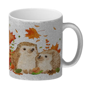 Igel im Herbst Kaffeebecher im Aquarell Stil
