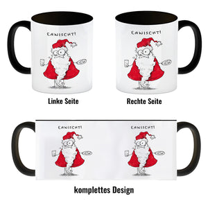 Weihnachtsmann am Naschen Kaffeebecher mit Spruch Erwischt