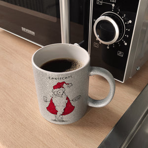 Weihnachtsmann am Naschen Kaffeebecher mit Spruch Erwischt