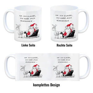Weihnachtsmann am Naschen Kaffeebecher mit Spruch Erwischt