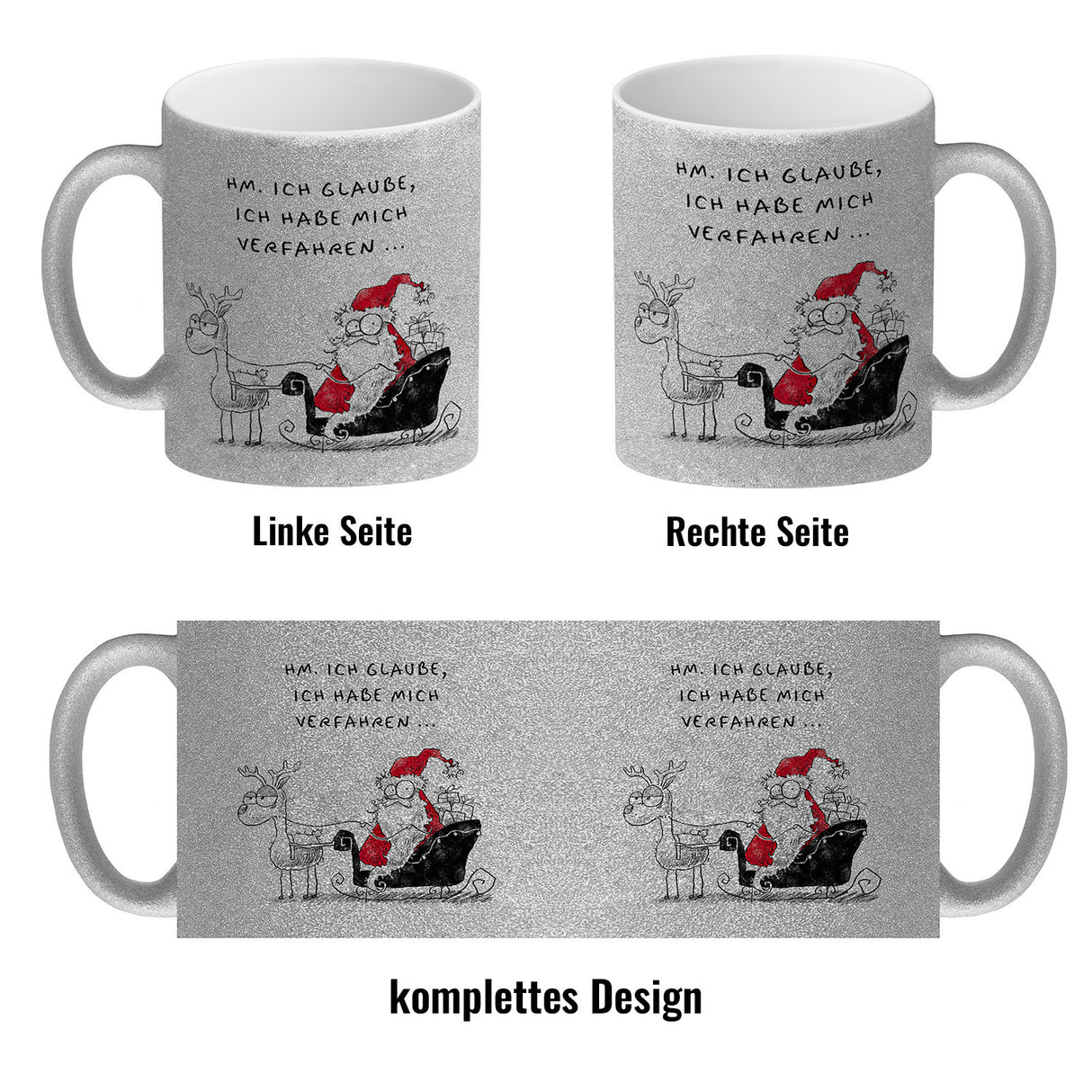 Weihnachtsmann am Naschen Kaffeebecher mit Spruch Erwischt
