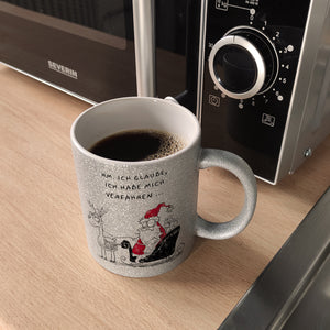 Weihnachtsmann am Naschen Kaffeebecher mit Spruch Erwischt