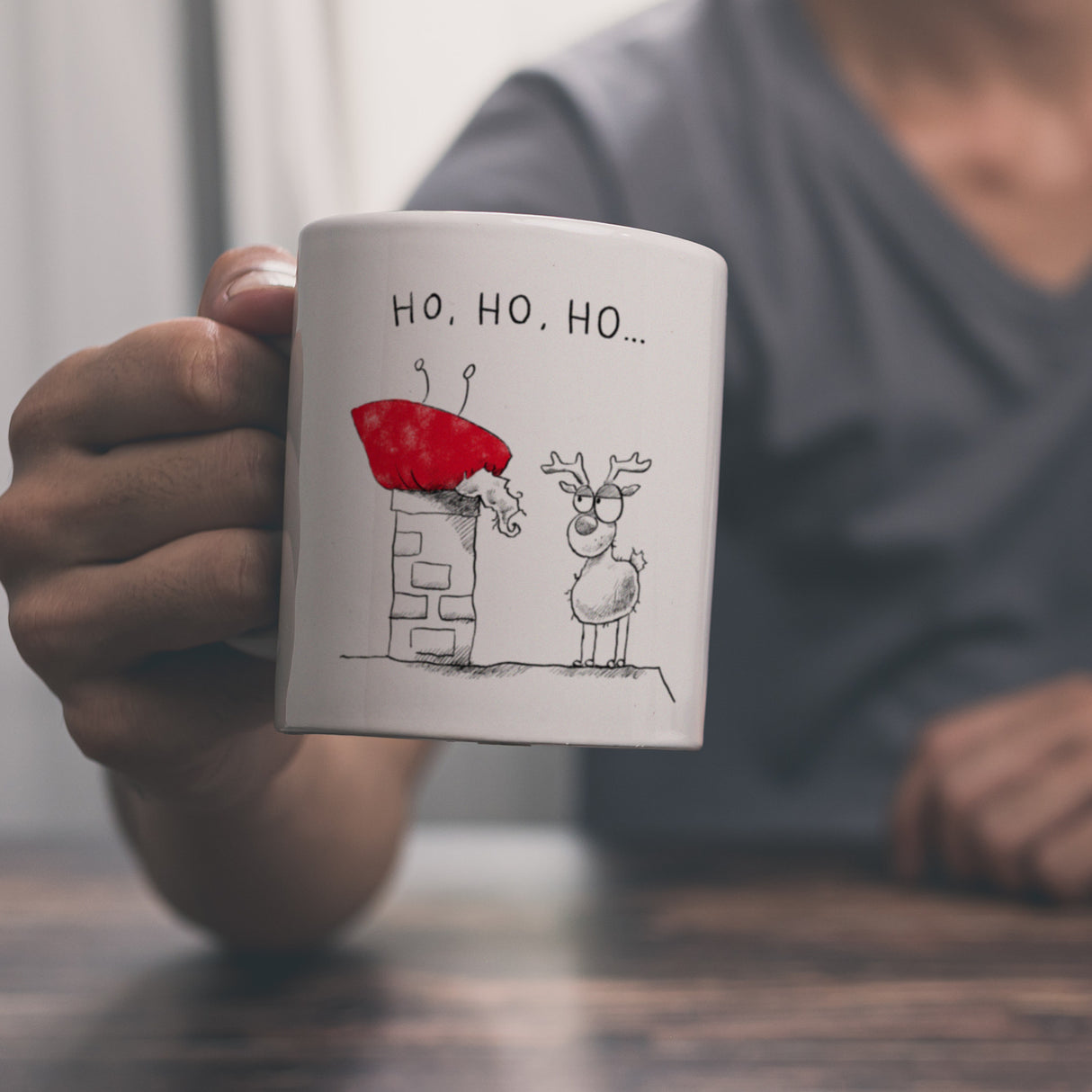 Weihnachtsmann am Naschen Kaffeebecher mit Spruch Erwischt