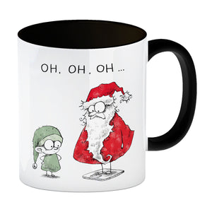 Weihnachtsmann am Naschen Kaffeebecher mit Spruch Erwischt