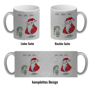 Weihnachtsmann am Naschen Kaffeebecher mit Spruch Erwischt