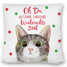 Oh Du glitzernd funkelnde Weihnachtszeit Katze Kissen