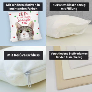 Oh Du glitzernd funkelnde Weihnachtszeit Katze Kissen