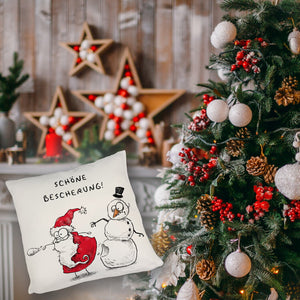 Weihnachtsmann am Naschen Kissen mit Spruch Erwischt