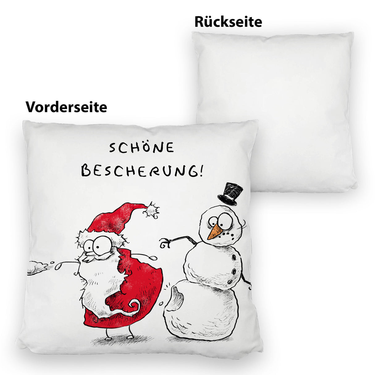 Weihnachtsmann am Naschen Kissen mit Spruch Erwischt