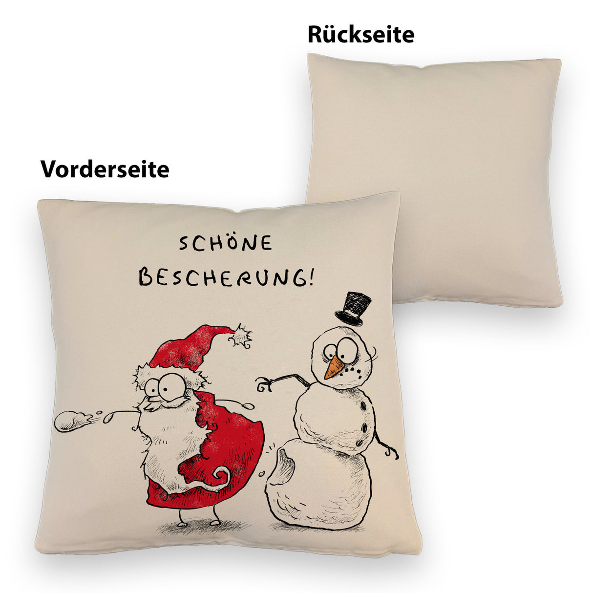 Weihnachtsmann am Naschen Kissen mit Spruch Erwischt