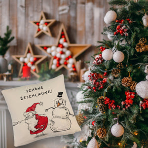 Weihnachtsmann am Naschen Kissen mit Spruch Erwischt