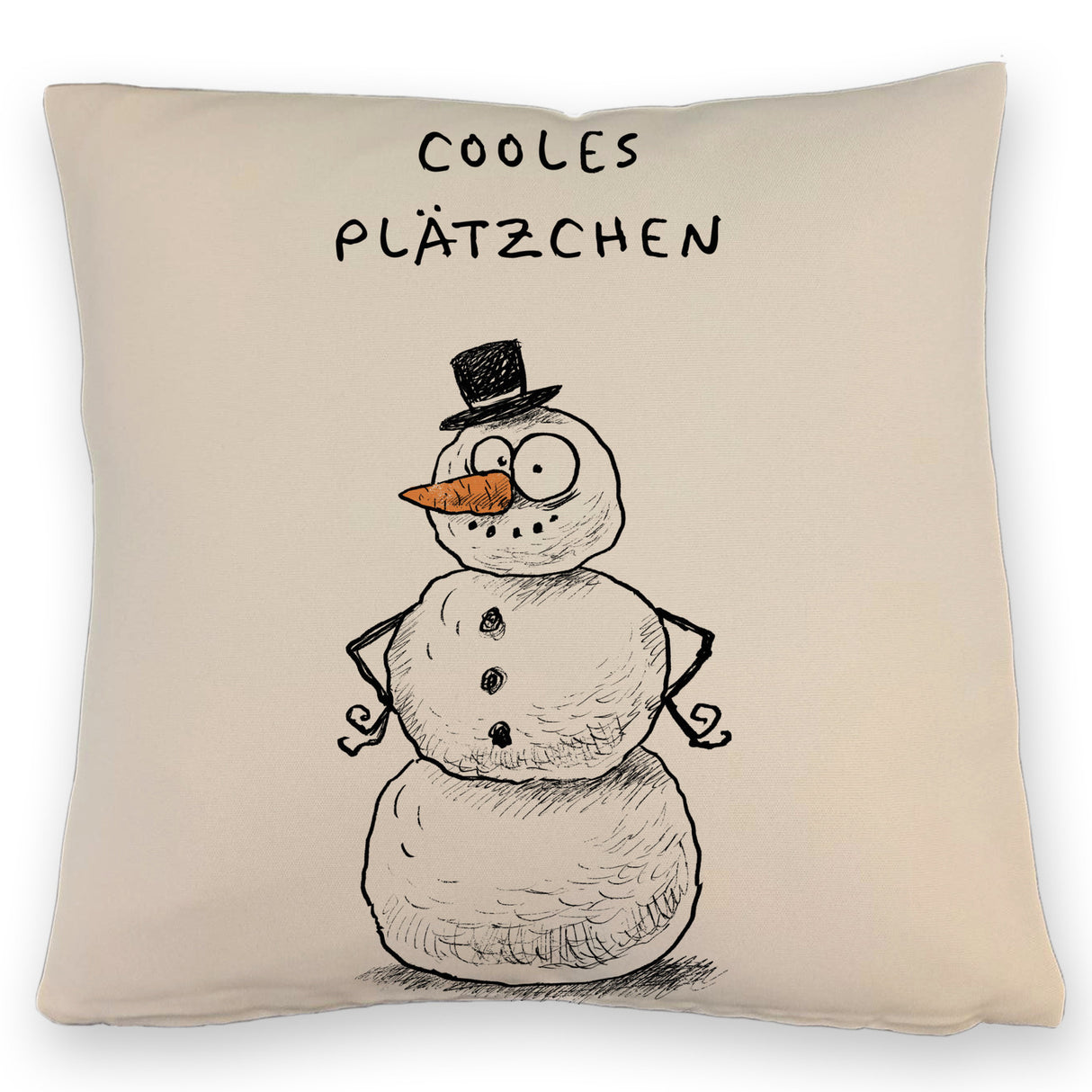 Weihnachtsmann am Naschen Kissen mit Spruch Erwischt
