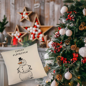 Weihnachtsmann am Naschen Kissen mit Spruch Erwischt