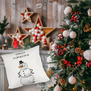 Weihnachtsmann am Naschen Kissen mit Spruch Erwischt