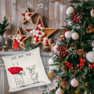 Weihnachtsmann am Naschen Kissen mit Spruch Erwischt