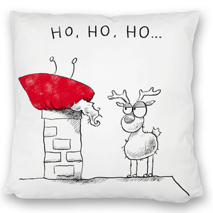 Weihnachtsmann am Naschen Kissen mit Spruch Erwischt