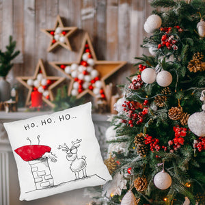 Weihnachtsmann am Naschen Kissen mit Spruch Erwischt