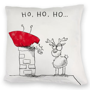 Weihnachtsmann am Naschen Kissen mit Spruch Erwischt