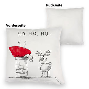 Weihnachtsmann am Naschen Kissen mit Spruch Erwischt