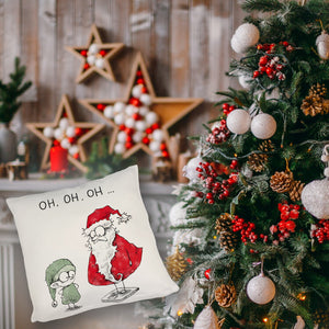 Weihnachtsmann am Naschen Kissen mit Spruch Erwischt