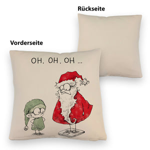 Weihnachtsmann am Naschen Kissen mit Spruch Erwischt
