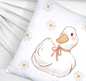 Ente mit Blumen Kissen