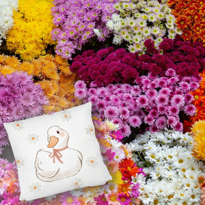 Ente mit Blumen Kissen