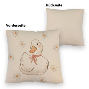 Ente mit Blumen Kissen
