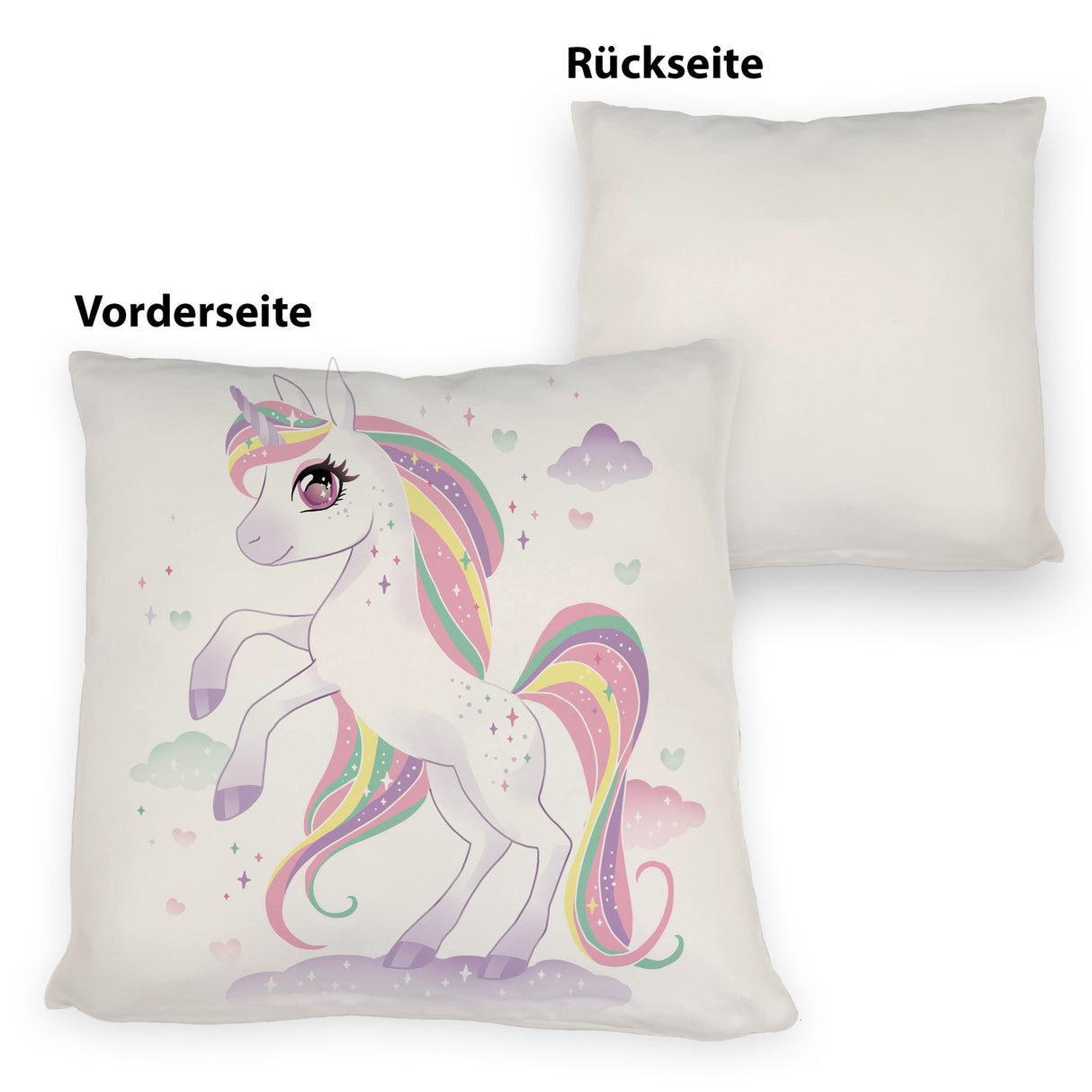 Einhorn Kissen mit Spruch Magisch wild und frei