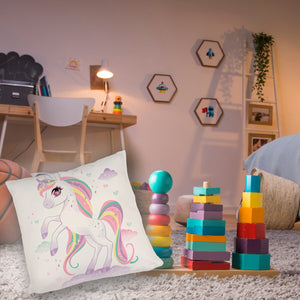 Einhorn Kissen mit Spruch Magisch wild und frei
