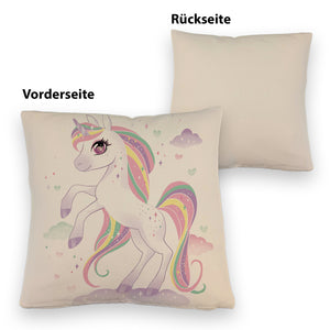 Einhorn Kissen mit Spruch Magisch wild und frei