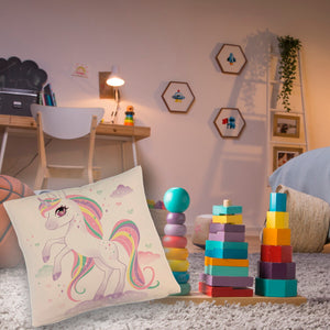 Einhorn Kissen mit Spruch Magisch wild und frei
