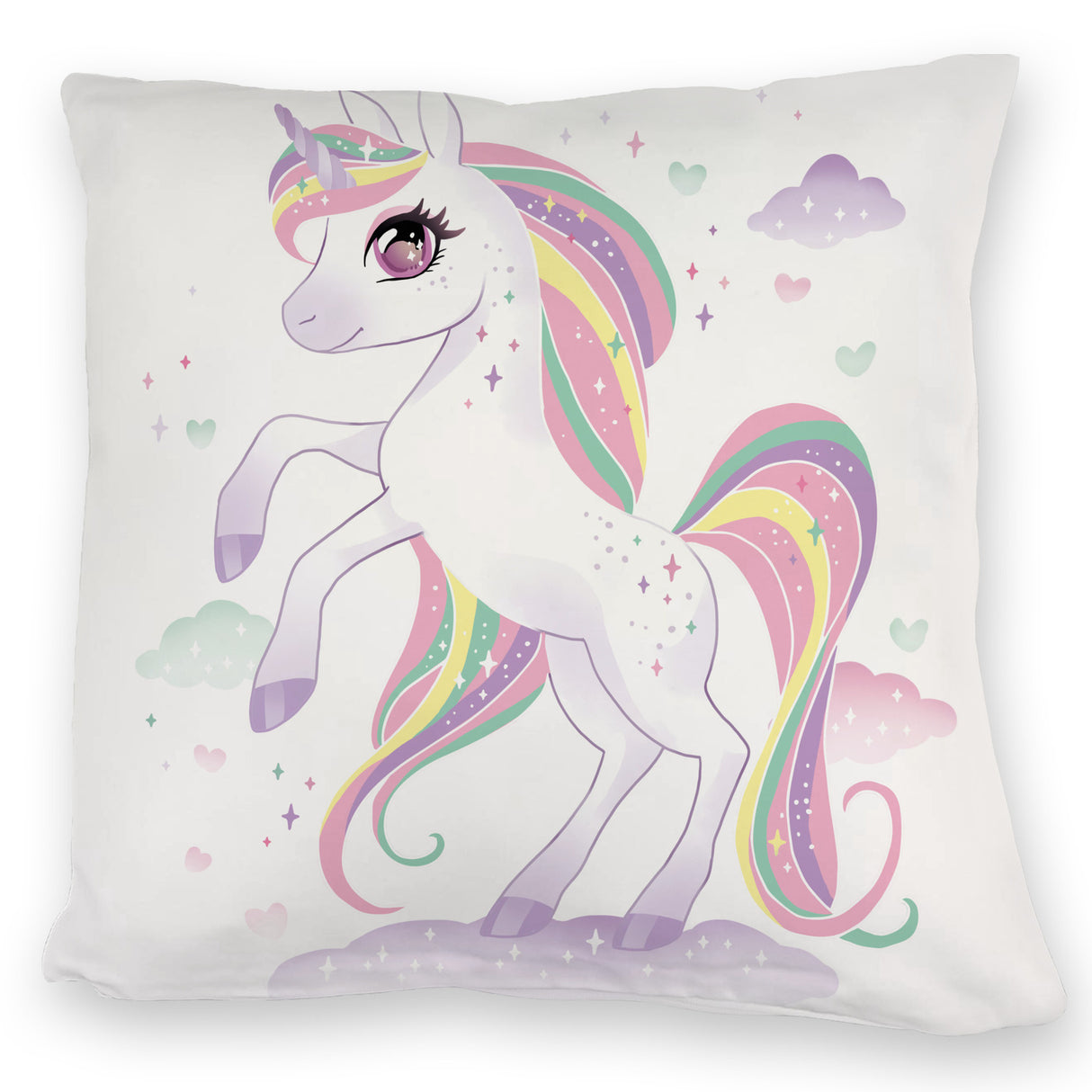 Einhorn Kissen mit Spruch Magisch wild und frei