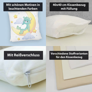 Schlafender Bär im Mond Kissen